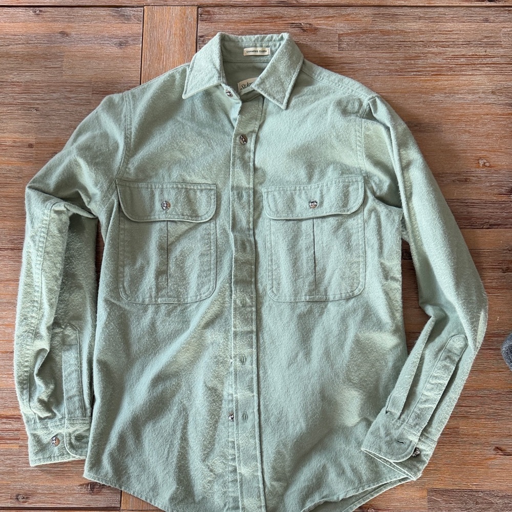 St. John's Bay Green Chamois Cloth Shirt